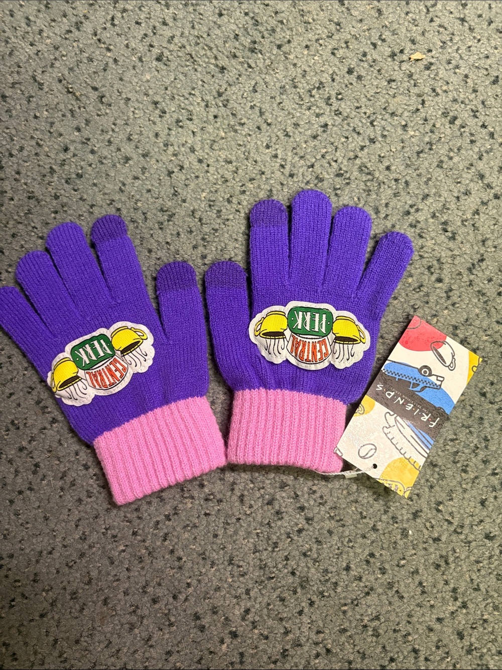 SHEIN Purple and Pink Friends Gloves
